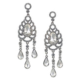 Maxbell Waterdrop Chandelier Rhinestone Dangle Wedding Party Stud Earrings Clear