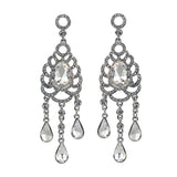 Maxbell Waterdrop Chandelier Rhinestone Dangle Wedding Party Stud Earrings Clear