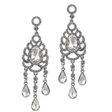 Maxbell Waterdrop Chandelier Rhinestone Dangle Wedding Party Stud Earrings Clear