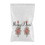 Maxbell Behomian Statement Rhinestone Dangle Earrings Wedding Party Jewelry Red