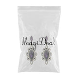 Maxbell Behomian Statement Rhinestone Dangle Earrings Wedding Party Jewelry Purple