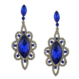 Maxbell Behomian Statement Rhinestone Dangle Earrings Wedding Party Jewelry Blue