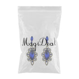 Maxbell Behomian Statement Rhinestone Dangle Earrings Wedding Party Jewelry Blue