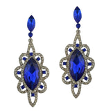 Maxbell Behomian Statement Rhinestone Dangle Earrings Wedding Party Jewelry Blue