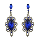 Maxbell Behomian Statement Rhinestone Dangle Earrings Wedding Party Jewelry Blue