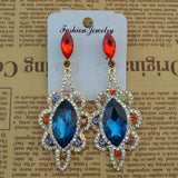 Maxbell Behomian Statement Rhinestone Dangle Earrings Wedding Party Jewelry Colorful