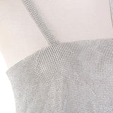 Max Fashion Unique Backless Slip Rhinestone Tassel Body Waist Chain Sets  Silver