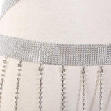 Max Fashion Unique Backless Slip Rhinestone Tassel Body Waist Chain Sets  Silver