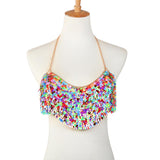 Maxbell Fashion Chain Necklace Bra Bikini Body Jewelry for Beach Party Multicolor-1