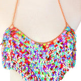 Maxbell Fashion Chain Necklace Bra Bikini Body Jewelry for Beach Party Multicolor-1