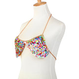 Maxbell Fashion Chain Necklace Bra Bikini Body Jewelry for Beach Party Multicolor-2