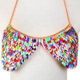 Maxbell Fashion Chain Necklace Bra Bikini Body Jewelry for Beach Party Multicolor-2