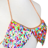 Maxbell Fashion Chain Necklace Bra Bikini Body Jewelry for Beach Party Multicolor-2