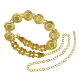 Maxbell 110-115cm Crystal Flower Green Stone Pearl Gold Belly Chains for Waist Type1