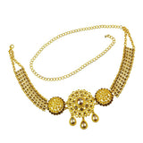 Maxbell 110-115cm Crystal Flower Green Stone Pearl Gold Belly Chains for Waist Type4