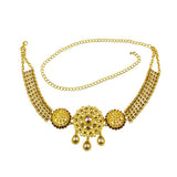 Maxbell 110-115cm Crystal Flower Green Stone Pearl Gold Belly Chains for Waist Type4