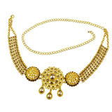 Maxbell 110-115cm Crystal Flower Green Stone Pearl Gold Belly Chains for Waist Type4