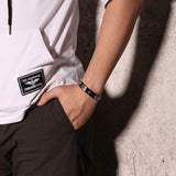 Maxbell 12mm Width Fashion Stainless Steel Adjustable Men Cross Bracelet  Black