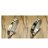 Maxbell 12mm Width Fashion Stainless Steel Adjustable Men Cross Bracelet  Black