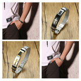 Maxbell 12mm Width Fashion Stainless Steel Adjustable Men Cross Bracelet  Black