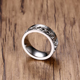 Maxbell Punk Stainless Steel Roman Numerals Classic Link Band Ring Silver US Size 12