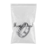 Maxbell Punk Stainless Steel Roman Numerals Classic Link Band Ring Silver US Size 12