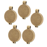 Maxbell 5 Pieces Flower Carving Photo Locket Pendant DIY Necklace Antique Bronze