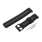 Maxbell Stainless Steel Waterproof Silicone Watch Strap for Suunto Black
