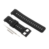 Maxbell Stainless Steel Waterproof Silicone Watch Strap for Suunto Black