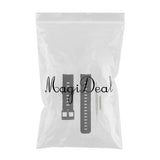 Maxbell Stainless Steel Waterproof Silicone Watch Strap for Suunto Black