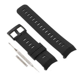 Maxbell Stainless Steel Waterproof Silicone Watch Strap for Suunto Black