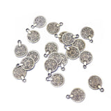 Maxbell 100 Pieces Gypsy Boho Carving Flower Coin Charm for Jewelry Making Pendant