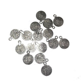 Maxbell 100 Pieces Gypsy Boho Carving Flower Coin Charm for Jewelry Making Pendant