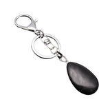 Maxbell Cute Waterdrop SHape Gemstone Pendant Keychain Keyring DIY Black