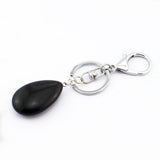 Maxbell Cute Waterdrop SHape Gemstone Pendant Keychain Keyring DIY Black