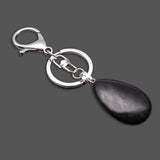 Maxbell Cute Waterdrop SHape Gemstone Pendant Keychain Keyring DIY Black