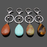 Maxbell Cute Waterdrop SHape Gemstone Pendant Keychain Keyring DIY Black