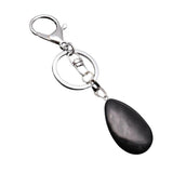 Maxbell Cute Waterdrop SHape Gemstone Pendant Keychain Keyring DIY Black