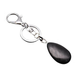 Maxbell Cute Waterdrop SHape Gemstone Pendant Keychain Keyring DIY Black
