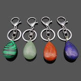 Maxbell Cute Waterdrop SHape Gemstone Pendant Keychain Keyring DIY Red