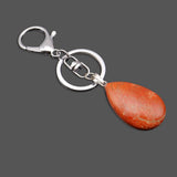 Maxbell Cute Waterdrop SHape Gemstone Pendant Keychain Keyring DIY Red
