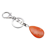 Maxbell Cute Waterdrop SHape Gemstone Pendant Keychain Keyring DIY Red