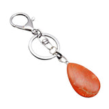 Maxbell Cute Waterdrop SHape Gemstone Pendant Keychain Keyring DIY Red