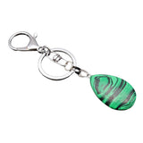 Maxbell Cute Waterdrop SHape Gemstone Pendant Keychain Keyring DIY Malachite