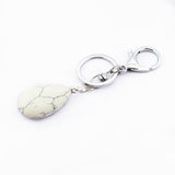 Maxbell Cute Waterdrop SHape Gemstone Pendant Keychain Keyring DIY Howlite