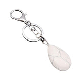 Maxbell Cute Waterdrop SHape Gemstone Pendant Keychain Keyring DIY Howlite