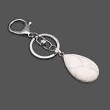 Maxbell Cute Waterdrop SHape Gemstone Pendant Keychain Keyring DIY Howlite
