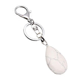 Maxbell Cute Waterdrop SHape Gemstone Pendant Keychain Keyring DIY Howlite