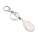 Maxbell Cute Waterdrop SHape Gemstone Pendant Keychain Keyring DIY Howlite