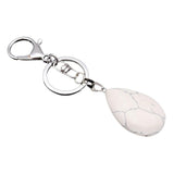 Maxbell Cute Waterdrop SHape Gemstone Pendant Keychain Keyring DIY Howlite